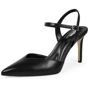 Easyfox Women's Pumps Closed Pointed Toe Stiletto Heels Ankle Strap Slingback Heels for Women Wedding Party Shoes, 9