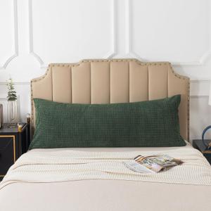 Pack of 1 Corduroy Soft Soild Decorative Square Body Pillow Covers Set Cushion Cases Pillowcases for Sofa Bedroom 20 x 54 Inch 51 x 137 cm (Dark Green, Body Size)