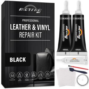 Black Leather & Vinyl Repair Kit, Leather Repair Kit for Car Seat, Shoes, Jacket, Sofa, Couch, Purse, Steering Wheel, Console, Easily Restores Faux, Artificial, Genuine Pleather With Easy Instructions