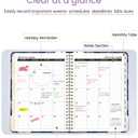 5 x Academic Planner 2026, A5 Weekly & Monthly Calendar Planner with Tabs, PVC Bookmark, Metal Corner Protectors, Inner Pocket, 8.54 × 6.22" Hardcover School Daily Agenda Book for Teacher Student (Purple)