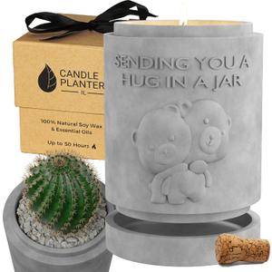Candle Planter Hug in a Jar Romantic, Aromatherapy Candles - Natural Soy Wax, Long-Lasting 50-Hour Burn, Lavender Scents - Gifts for Him, Her, Couple, Husband and Wife Birthday Gift Ideas, Unique Cool