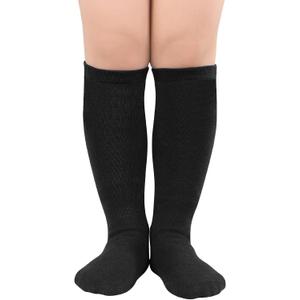 Century Star Toddler Soccer Socks baseball Knee High Kids Tube | Chubby Leg Friendly, Seamless Feel,Sports & Costumes (Black, S)