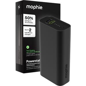 Mophie Powerstation 10,000mAh Power Bank (Gen 3)  Ultra-Fast USB-C PD, 30W Output, Charges 2 Devices, Up to 2 Phone Charges, LED Indicator, Compact & Portable, Premium Anodized Aluminum Body, Black