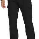 Mens Cargo Pants Tactical Work Construction for Men Ripstop Waterproof Outdoor Hiking with Pockets (Black, M)