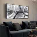 AOZEMI Abstract Painting Wall Art Black and White Canvas Wall Decorations for Living Room Large Pictures Home Office 29"x59"