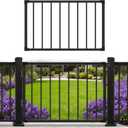 Deck Fence Gate Outdoor, 32''H Gate for 36''H Deck, Entry Way Metal Gate Black Powder Coated DIY Fence Gate, for Residential, Yard, Patio(No Hinge)