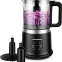 Food Chopper, 4 Cup Fast Food Processor, Electric Meat Grinder with 2 Speed, 4 Stainless Steel Blades, and Whisk, 400W Power for Chopping, Mixing, Emulsifying, Puree and Whisking, BPA-Free