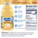 Ocean Spray BarPac Mixer Bottle, 100% Pineapple, 32 Ounce (Pack of 12) (EXP 08/04/26)