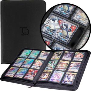 TopDeck 200 TopLoader Binder - 9 Pocket Card Binder Album - TCG Secure Storage Sleeves - Compatible with Yugioh, Magic the Gathering, Pokemon and More - Trading and Sports Card Holder (Black)