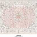 Brakki Pink Washable 8x10 Area Rugs for Living Room Clearance Office | Non Slip, Vintage Boho Rug, Stain Resistant, Soft Low Pile Floor Carpet Indoor, for Bedroom Dining Room