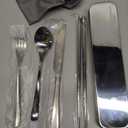 Zing TTI Titanium Tableware Set, Travel Tableware with Box, Including Titanium Fork, Knife, Chopsticks and Spoon, Packed in a Suitcase