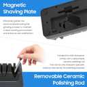 5-in-1 Electric Knife Sharpener for Kitchen Knives, with 100% Diamond Abrasives, 3 Adjustable Speeds, Quickly Sharpening for Straight/Serrated/Kitchen Knives, Scissors