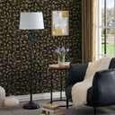 Heroad Floral Wallpaper Black and Gold Contact Paper Boho Wall Paper Peel and Stick Modern Removable for Cabinets and Drawers Waterproof Self Adhesive 17.3" x 78.7"