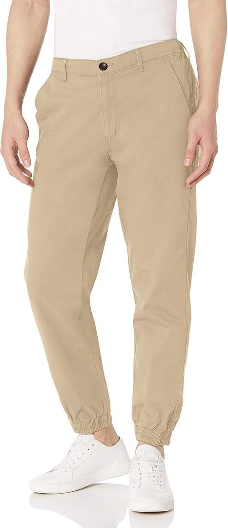 Amazon Essentials Men's Straight-Fit Chino Jogger Pant (Khaki Brown)