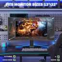 Single LCD Computer Monitor Free-Standing Desk Stand Mount Riser for 13 inch to 32 inch screen with Swivel, Height Adjustable, Rotation, Vesa Base Stand Holds One (1) Screen up to 77Lbs (HT05B-001)