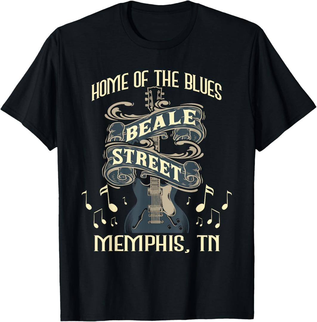 Home of The Blues Beale Street Memphis - Musician Guitarist T-Shirt, L