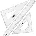 3 x Mr. Pen Triangle Ruler, Protractor, Math Set - 3 Pack, Square Ruler, Protractor for Geometry
