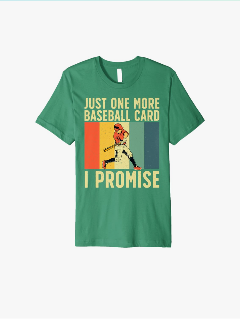 Baseball Card Collector For Men Women Boys Card Collecting T-Shirt Green