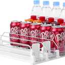 Drink Organizer for Fridge-White Automatic Pusher Glide,12oz 16oz 20oz-Soda Dispenser for Fridge-Holds up to 25 Cans (38CM)