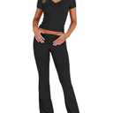 Chicyes Lounge Sets for Women 2 Piece Foldover Yoga Flare Leggings Pants Crop Tops Casual Y2K Outfits Matching Tracksuit Set S