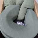 Massage Headrest for Bed with Arm Rest & Breast Pillow, Massage Face Cradle for Bed System with Pu Leather & Foam Pillow, Ergonomic Beds Massages Head Holder for Women-Friendly Comfort