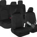 Motor Trend Waterproof Car Seat Covers Full Set Black Seat Covers for Car Front & 60/40 Split Back Bench - Carseat Cover for Trucks, SUV, Vans - Universal Fit for Most Regular Size Vehicles
