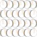 24 Set 6 Inch Tambourine for Adults Wooden Hand Held Drum with Metal Jingles, Gift Tags, White I Love You Printed Ribbon Percussion Gift Musical Instrument for Church Wedding Party Favor(black)