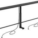 Kitstorack 2-Pack Black Narrow Console Table Behind Couch, Adjustable Height (25"-33") & 2 Power Outlets, Skinny Entryway Sofa Table 5.9" Deep x 79" Long, Split Design for Separate Use