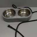 Heated Cat Bowl, Outdoor Heated Pet Bowls with Double Stainless Steel Bowl 24 OZ, Water Food Bowls for Cat Pet, Provide Drinkable Water and Hot Food in Winter