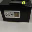 Safety Box, 1.0 Cu Ft Stack on Safe, Cash Safe with Key and Digital Keypad, Safes for Home Use Fire and Water Proof, Security Box with Removable Shelf, Safes for Hotel, Dorm and Business (Black)