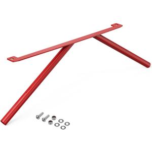 Bevinsee Front Grille V Cover Braces Kidney Struts Rods Tuning Bar | Compatible with E46 323i 325i 328i 330i 1999-2006, Steel Red