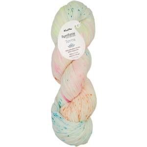 KnitPro Symfonie Fingering Weight Hand Dyed Variegated Yarn Skein | Extra Fine Merino Wool & Polyamide Blend for Knitting & Crocheting, Oeko-TEX Certified 400m, 100g | Terra Neon Confetti
