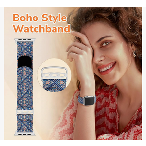Compatible with Apple Watch Band for Women 38mm 39mm 40mm 41mm 42mm 44mm 45mm 46mm,Boho Fancy Nylon Band for iphone Watch, Floar velcro bands for Women for iWatch Series 10 9 8 7 6 5 4 3 2 SE