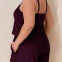 Summer Mae Plus Size Swim Romper Women One Piece Swimsuit Blouson Bathing Suit with Pockets 2026 Modest Swimwear, 18W Size (Red) 