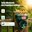 2026 Solar Ultrasonic Bird Repellent Devices Outdoor Weatherproof (1-Pack) | IP65 Weatherproof, Woodpecker Pigeon Goose Crow Deterrent, Bird Repeller Devices for Balcony Patio Yard Farm