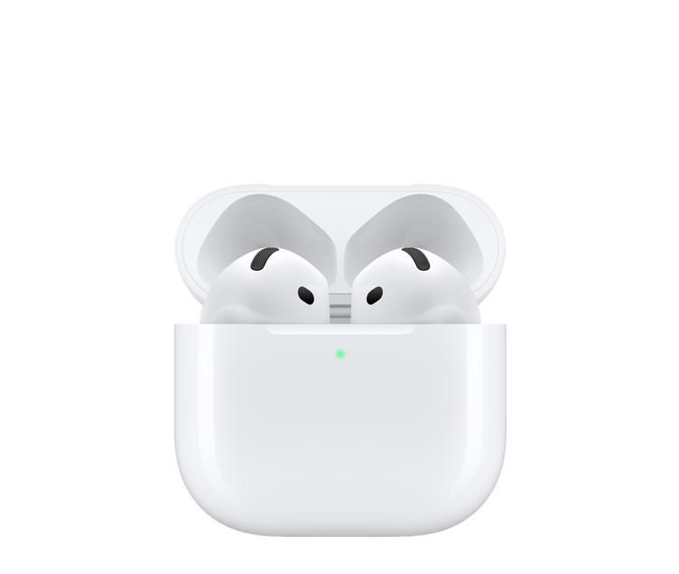 Apple AirPods 4 Wireless Earbuds, Bluetooth Headphones, Personalized Spatial Audio, Sweat and Water Resistant, USB-C Charging Case, H2 Chip, Up to 30 Hours of Battery Life, Effortless Setup for iPhone
