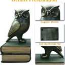 Dosker Book Ends for Shelves,Owl Decorative Bookends,Cute Animal Book Holders for Kids Rooms,Offices and Bedrooms(Retro Bronze), 1 piece