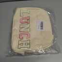 Lunch Bag for Women Insulated For Men PU leather Small Office Work lunch with Chenille Letters Leakproof Freezable Cooler Reusable Portable Box (White)