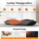 3 in 1 Electric Lumbar Support Pillow with Adjustable Height for Bed and Chair, Back Massager with Heat, Back Massager for Pain Relief Deep Tissue, Electric Lumbar Pillow with Heat Vibration Traction