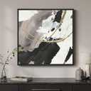 Framed Modern Black and White Abstract Wall Art, Square Contemporary Canvas Prints Artwork for Walls, Minimalist Gold Line Pictures for Bedroom Dining Room Lounge Living Room Office Wall Decor 24x24 In