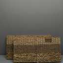 13x13 Storage Cube Bins, Wicker Storage Basket for Cube Shelf, Natural Foldable Cube Storage Bin, Cube Storage Baskets, Large Woven Baskets, Square Wicker Baskets for Organizing Set of 4 (13x13x13)