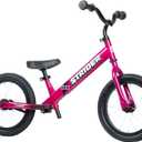 Strider 14x,- Balance Bike for Kids 3 to 6 Years - Includes Kid-Size Grips, Padded Seat, Performance Footrest & All-Purpose Tires - Easy Assembly & Adjustments (Funky Fuchsia)