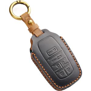 Toyota Sienna Leather Key Fob Cover, Key Fob Shell for Toyota Sienna Minivan 2021-2025 Smart Key Protector Black