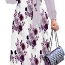 PinkPatty Women's Long Sleeve Maxi Dress Plus Size Trendy Wedding Guest Wrap Dress with Pockets&Belt (Purple, XXXL)