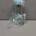 Mueller Smoothie Blender for Smoothies - Personal Blender for Shakes, Frozen Drinks, Baby Food & More, 15oz Travel Cup and Lid, Durable Stainless Steel Blades for Powerful Blending Performance (Turquoise)