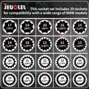 21PCS Wheel Locking Nut Key Kit Compatible with BMW, Wheel Lock Nut Socket Adapter Set, Anti-Theft Lug Nut Removal Tool, Anti-Theft Screw Remover