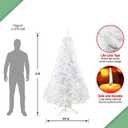 6FT Artificial Christmas Tree, Full Premium Hinged Artificial Pine Tree with Sturdy Metal Stand 800 Branch Tips,White