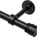 120 to 170 Inch Long Curtain Rods (10ft-14ft), 1" Diameter Thick Adjustable Black Decorative Curtain Rod for Windows - Heavy Duty Improved Adjustable Metal Brackets, for Sliding Glass Doors