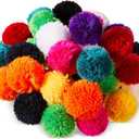 Gemscream 50 Pcs 3 Inch Multicolor Yarn Pom Poms for Crafts Large Fuzzy Pompoms Big Pom Balls for DIY Hats Holiday Party Hanging Ornaments Home Decor