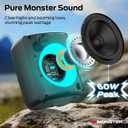 Monster Musicbox Bluetooth Speaker, 60W Loud Portable Wireless Speaker with Dynamic RGB Lighting, Speakers for Outdoor, Stereo Sound, 12H Playtime, IPX5 Water Resistant, Supports TF Card, AUX, Black